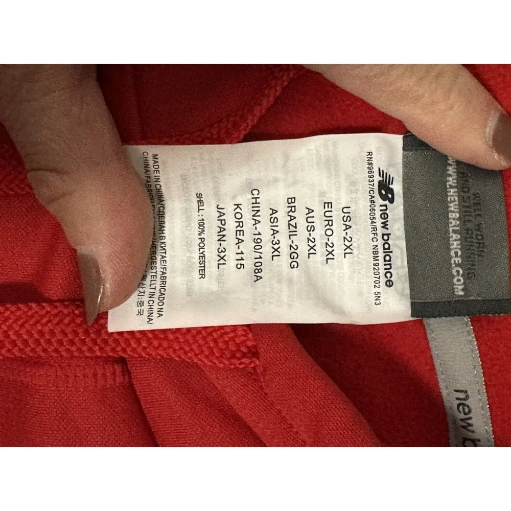 New Balance, Men's Baseball Hoodie/Sweatshirt,‎ Red & Gray, Size 2XL